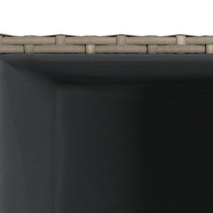 Pflanzkübel Set 3-teilig Grau Poly Rattan