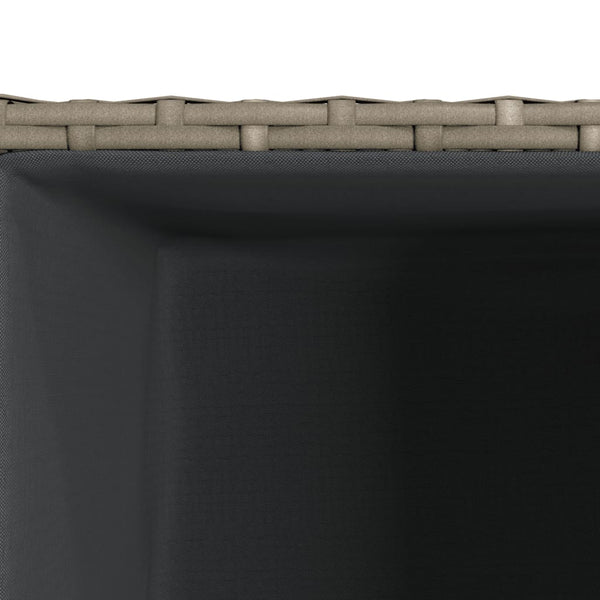 Pflanzkübel Set 3-teilig Grau Poly Rattan