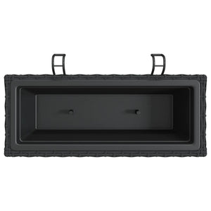 Pflanzkasten mit Haken Schwarz Poly Rattan 2er Set