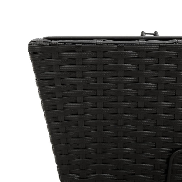 Pflanzkasten mit Haken Schwarz Poly Rattan 2er Set