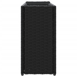 Hochbeet mit 2 Fächern, Poly Rattan, 90x20x40 cm, Schwarz