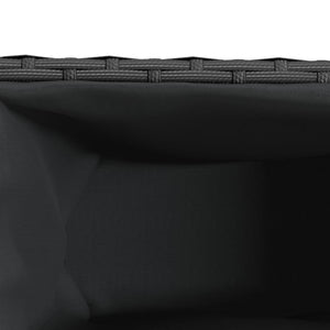 Hochbeet mit 2 Fächern, Poly Rattan, 90x20x40 cm, Schwarz