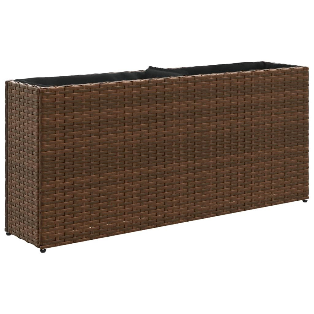 Hochbeet Braun 90x20x40cm Poly Rattan