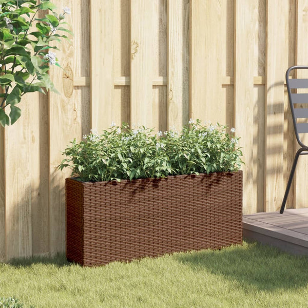 Hochbeet Braun 90x20x40cm Poly Rattan