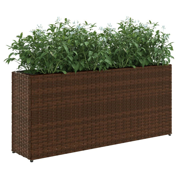Hochbeet Braun 90x20x40cm Poly Rattan