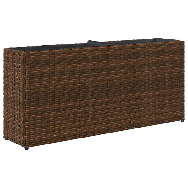 Hochbeet Braun 90x20x40cm Poly Rattan
