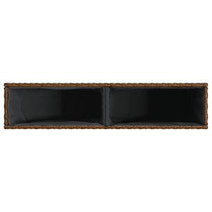 Hochbeet Braun 90x20x40cm Poly Rattan