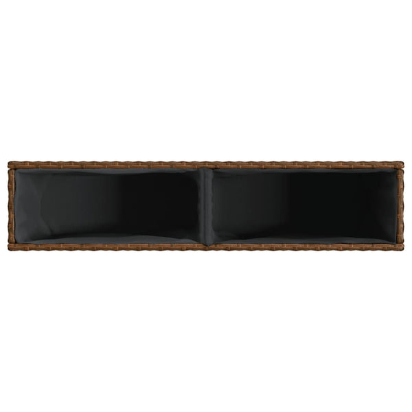 Hochbeet Braun 90x20x40cm Poly Rattan