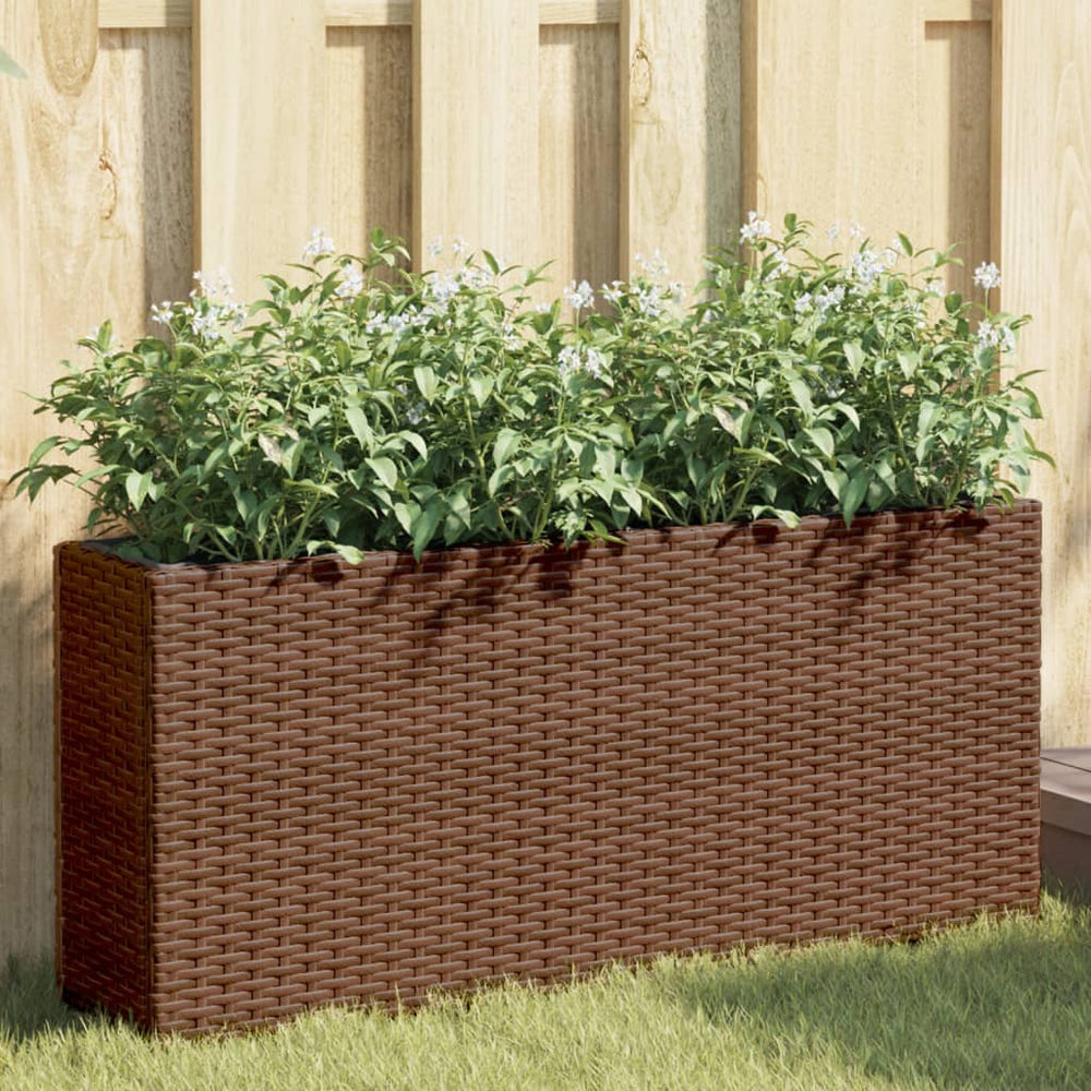 Hochbeet Braun 90x20x40cm Poly Rattan
