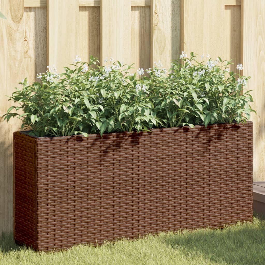 Hochbeet Braun 90x20x40cm Poly Rattan