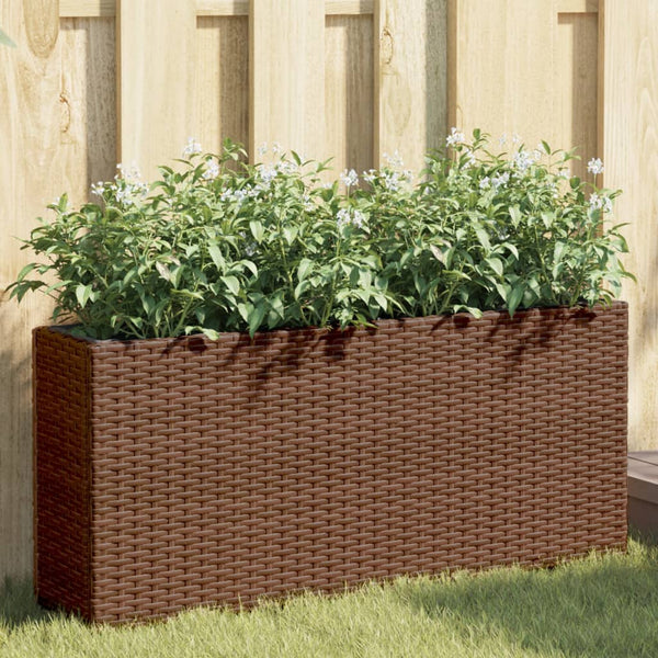 Hochbeet Braun 90x20x40cm Poly Rattan