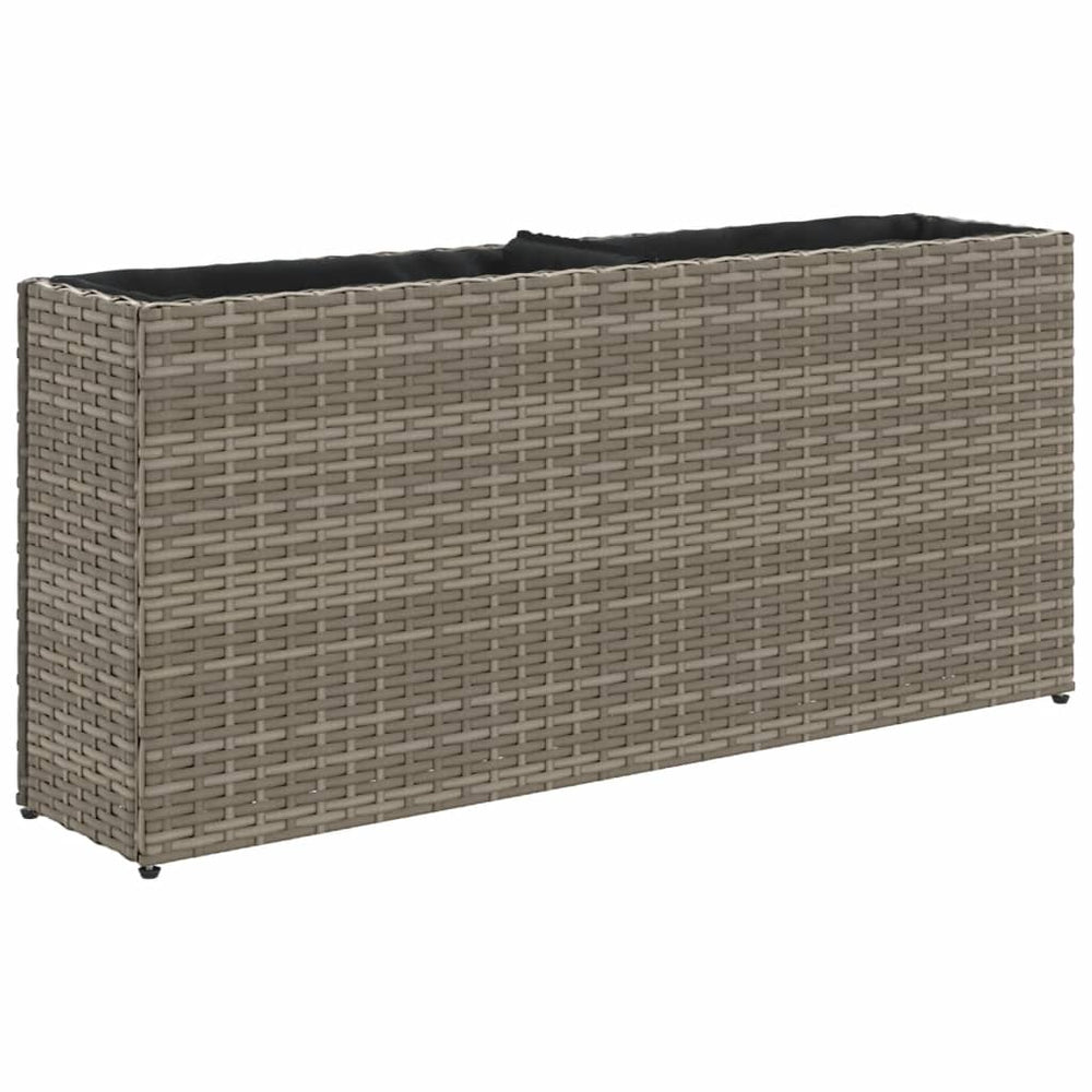 Hochbeet Grau 90x20x40 cm Poly Rattan