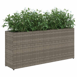 Hochbeet Grau 90x20x40 cm Poly Rattan
