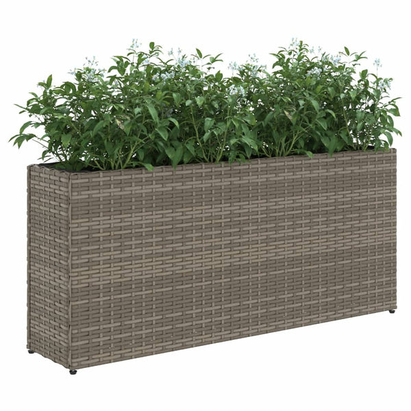 Hochbeet Grau 90x20x40 cm Poly Rattan