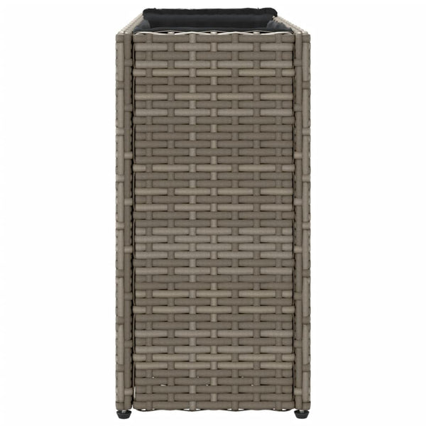 Hochbeet Grau 90x20x40 cm Poly Rattan