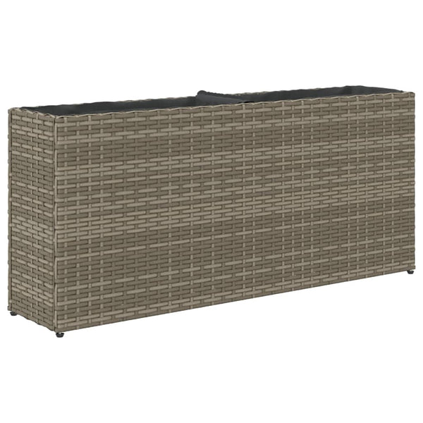 Hochbeet Grau 90x20x40 cm Poly Rattan