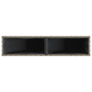 Hochbeet Grau 90x20x40 cm Poly Rattan