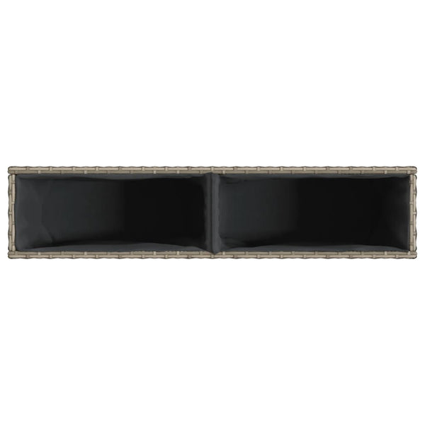 Hochbeet Grau 90x20x40 cm Poly Rattan