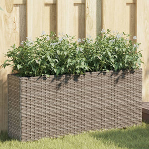 Hochbeet Grau 90x20x40 cm Poly Rattan
