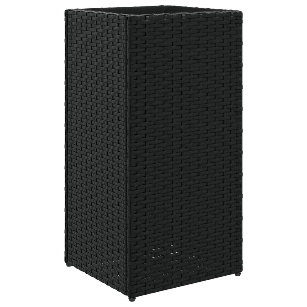 Schwarzer Pflanzkübel Poly Rattan 30x30x60cm