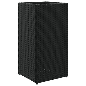 Schwarzer Pflanzkübel Poly Rattan 30x30x60cm