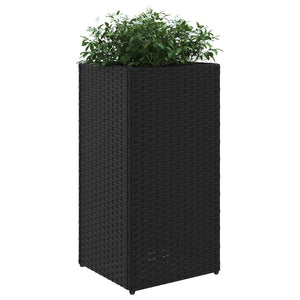 Schwarzer Pflanzkübel Poly Rattan 30x30x60cm
