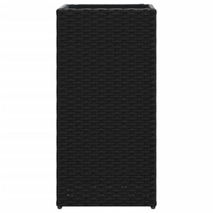Schwarzer Pflanzkübel Poly Rattan 30x30x60cm
