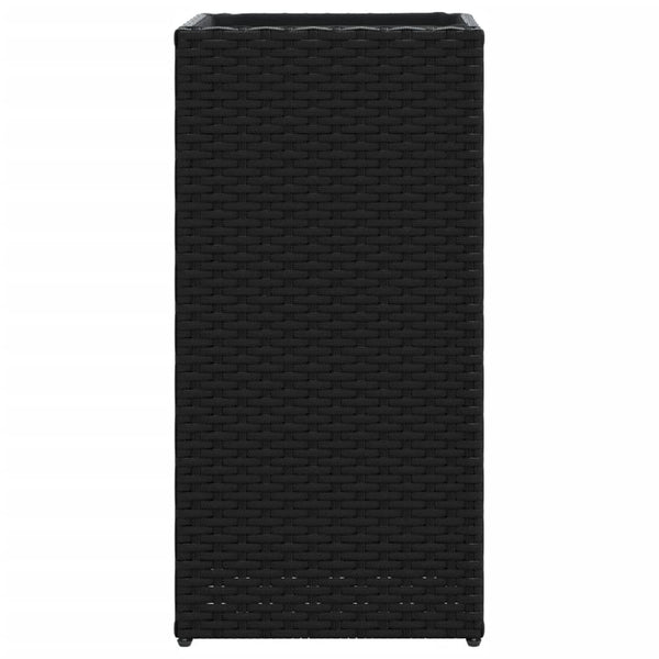 Schwarzer Pflanzkübel Poly Rattan 30x30x60cm