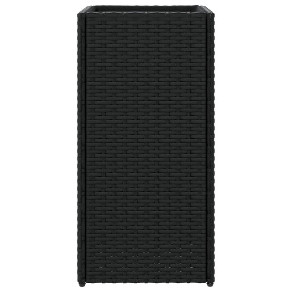 Schwarzer Pflanzkübel Poly Rattan 30x30x60cm