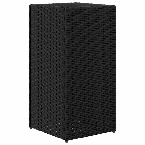 Schwarzer Pflanzkübel Poly Rattan 30x30x60cm