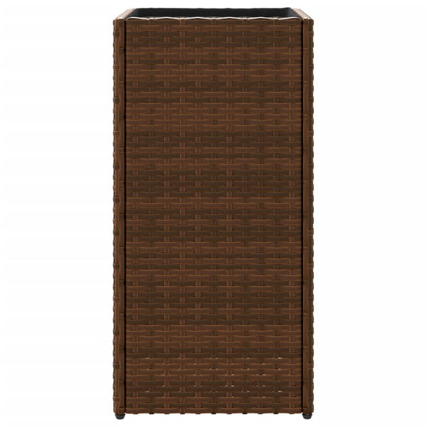 Pflanzkübel Braun 30x30x60 cm Poly Rattan