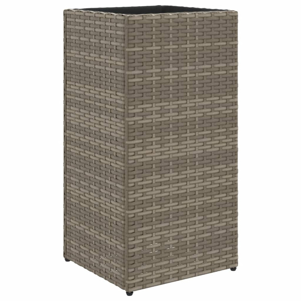 Grauer Pflanzkübel 30x30x60 cm Poly Rattan