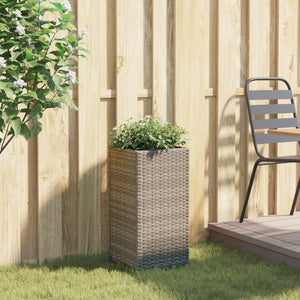 Grauer Pflanzkübel 30x30x60 cm Poly Rattan