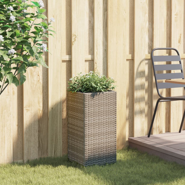 Grauer Pflanzkübel 30x30x60 cm Poly Rattan