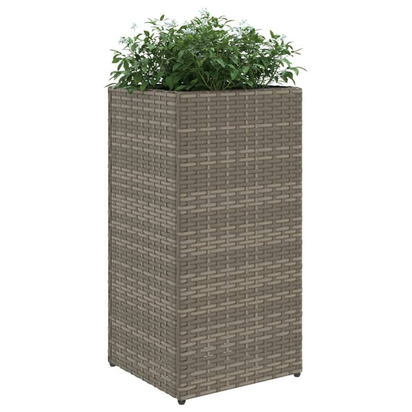 Grauer Pflanzkübel 30x30x60 cm Poly Rattan