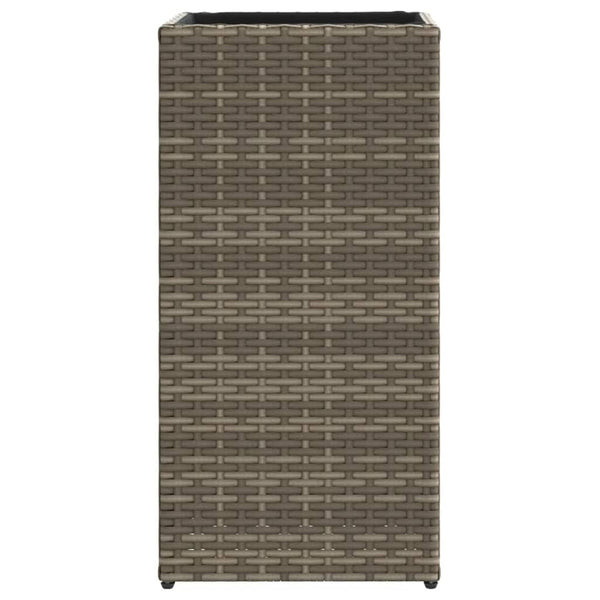 Grauer Pflanzkübel 30x30x60 cm Poly Rattan