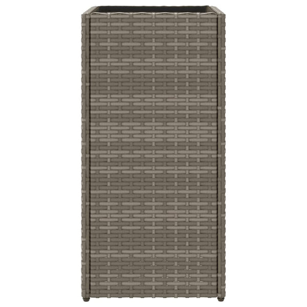 Grauer Pflanzkübel 30x30x60 cm Poly Rattan