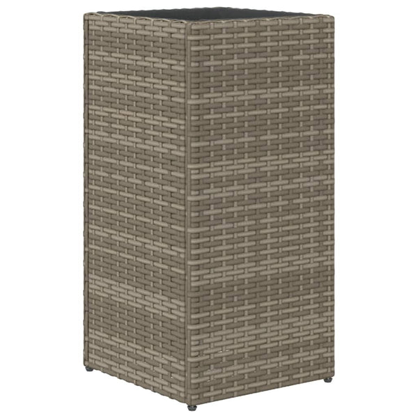 Grauer Pflanzkübel 30x30x60 cm Poly Rattan