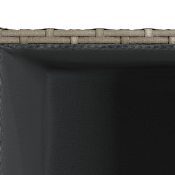 Grauer Pflanzkübel 30x30x60 cm Poly Rattan