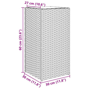 Grauer Pflanzkübel 30x30x60 cm Poly Rattan