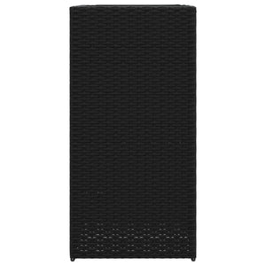Schwarzer Pflanzkübel Poly Rattan 40x40x80 cm