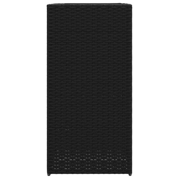 Schwarzer Pflanzkübel Poly Rattan 40x40x80 cm