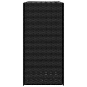 Schwarzer Pflanzkübel Poly Rattan 40x40x80 cm