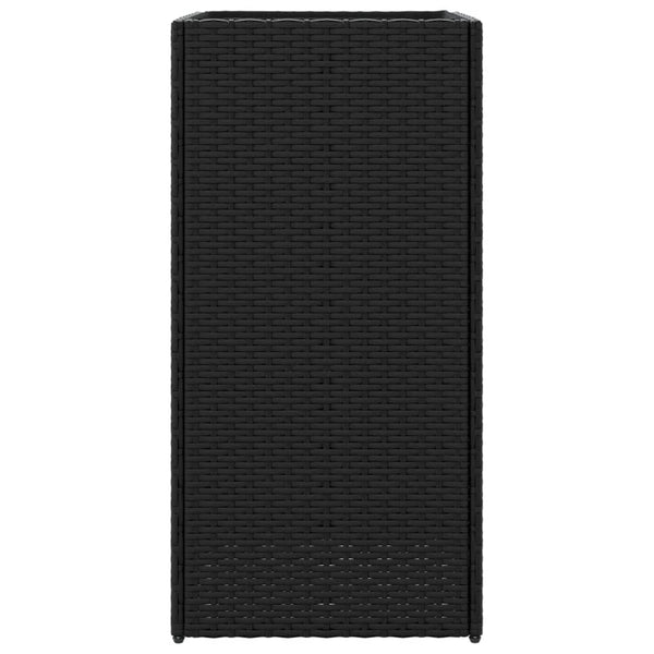 Schwarzer Pflanzkübel Poly Rattan 40x40x80 cm