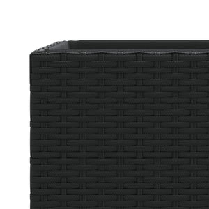 Schwarzer Pflanzkübel Poly Rattan 40x40x80 cm