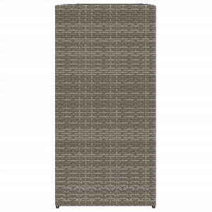 Grauer Pflanzkübel Poly Rattan 40x40x80cm