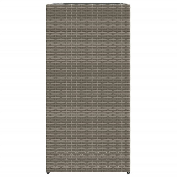 Grauer Pflanzkübel Poly Rattan 40x40x80cm