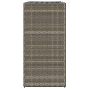 Grauer Pflanzkübel Poly Rattan 40x40x80cm