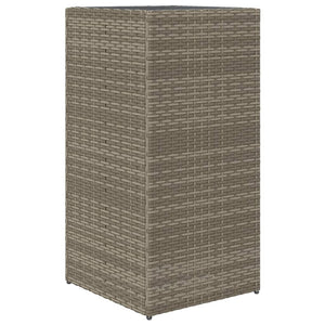 Grauer Pflanzkübel Poly Rattan 40x40x80cm