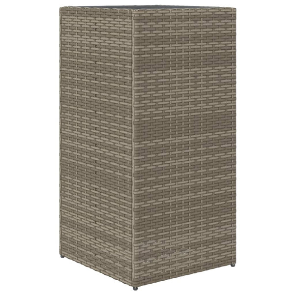 Grauer Pflanzkübel Poly Rattan 40x40x80cm